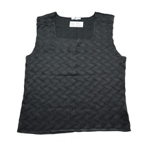 Dressbarn Shirt Womens 22 Black Sleeveless Square Neck Polyester Pullover Blouse - £18.19 GBP