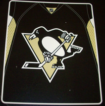 NHL Pittsburgh Penguins Royal Plush Raschel 50&quot; x 60&quot; Throw Blanket Style Jersey - £31.28 GBP