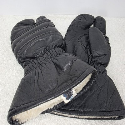 Men's XL Black Leather Insulated Conroy Trigger 3 Three-Finger Mittens Gloves Item image 2