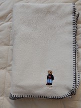 RALPH LAUREN POLO LRL Blanket Throw Teddy Bear Fleece Cream 52&quot; x 64&quot; - £43.96 GBP