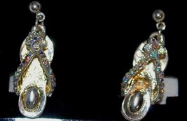 Silver Crystal Flip Flop Post Earrings - £4.70 GBP