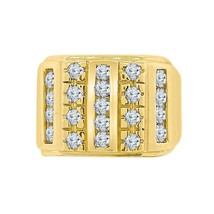 3.75 Ct Round Diamond Cluster Wedding Band Mens Ring 18K Yellow Gold Over - £108.04 GBP