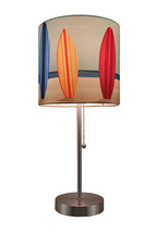 Decorative Surfboard Shade Stainless Steel Accent Lamp Coastal Beach Surf Decor - £40.18 GBP