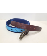 FISH HIPPIE BELT 40 Leather and Cotton Navy Blue with Fish Print - €14,03 EUR