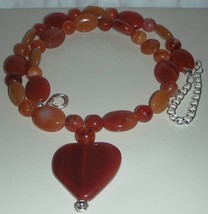 Genuine Brazillian Carnelian and Red Agate Beads Necklace - £79.93 GBP