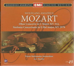 MOZART Oboe Concerto in C Major KV 314 Sinfonia Concertante KV 297b 6 tracks CD - £10.97 GBP