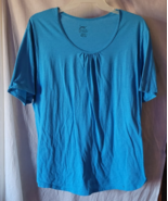 Women's Just My Size Hanes Shirt Plus Size 4X Blue Pullover Short Sleeve... - $14.99