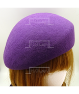 HATsanity Retro Wool Felt Soft Cadet Pillbox Hat #1 Burgundy | Gray | Pu... - £22.31 GBP