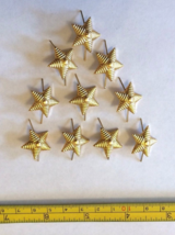 Lot of 10 USSR Army Major Epaulet Metal Rank Star pin. Gold Ribbed 20 mm - $9.21
