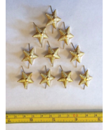 Lot of 10 USSR Army Major Epaulet Metal Rank Star pin. Gold Ribbed 20 mm - $12.54 CAD