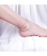 18K Rose Gold-Plated Bead &amp; Snake Chain Layered Anklet - $14.99