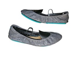 Tieks By Gavrieli Slate Grey Croc Print Patent Leather Ballet Flats Size 7 - £56.78 GBP