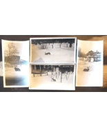 4 Vintage  Photos Rabbit in Snow Wild Hare Shadow of Photographer Fence ... - $33.55 CAD