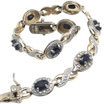 vintage sterling silver ross simons onyx two tone bracelet 11.5grams 7.5” - £67.70 GBP