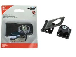 KEYED HASP LOCK 1-1/4&quot; x 1-1/2&quot; x  3-1/2&#39;&#39; BLACK  - NATIONAL HARDWARE N1... - €0,85 EUR