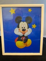 Disney Micky Mouse Framed Poster Print Collectable in White Frame Theme Park Mic - £10.24 GBP