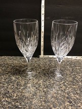 Two Beautiful Crystal Wine Glasses 8 1/2” Tall Very Clear Please See Description - £18.87 GBP