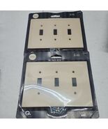 2-SOMERSET 3 Gang Triple Toggle Light Switch Wall Plates Natural Stone SAND - €12,88 EUR