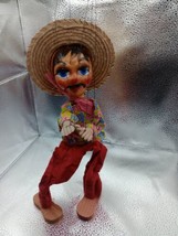 Vintage Mexican Folk Art Handpainted Marionette Puppet 14&quot; - $24.69