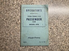 1946 FORD CAR V8 MODEL 69A OWNER'S MANUAL / ORIGNINAL GUIDE BOOK - $24.73