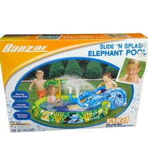 Banzai Slide N Splash Elephant Pool For Kids 60&quot; Dia Inflatable With Wat... - $28.80