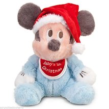 Disney Mickey Mouse Baby&#39;s First Christmas Plush Theme Parks New - £31.93 GBP