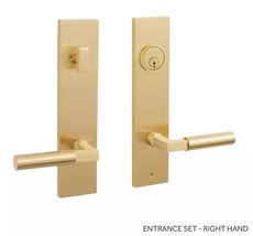 New Satin Brass Contemporary Tolland Brass Entrance Door Set - Lever Han... - $249.95