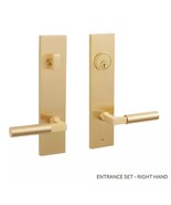 New Satin Brass Contemporary Tolland Brass Entrance Door Set - Lever Han... - $249.95