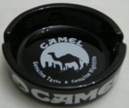 CAMEL Vintage Black Ceramic Ashtray, 4-1/4&quot; x 1&quot; - £8.65 GBP
