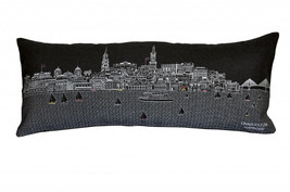 35" Black Charleston Nighttime Skyline Lumbar Decorative Pillow - $2,918.70 MXN