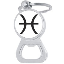 Pisces Zodiac Bottle Opener Keychain - Metal Beer Bar Tool Key Ring - £8.51 GBP