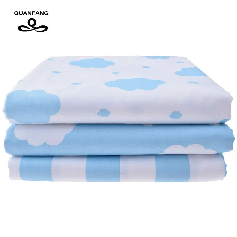 Clouds Printed Twill Cotton Fabric For Sewing Quilting Sky Blue Tissue B... - £9.79 GBP