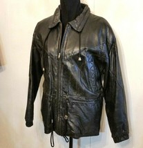 Maggie Lawrence Black Leather Jacket size Small Vintage 1980s AS IS need... - $19.75