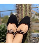Mule en Daim et cuir pour femmes ,design chic fait avec amour, Cordon en or - $82.60