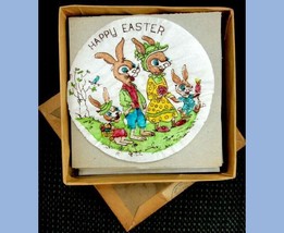 Vintage 14pc Easter Bunny Rabbit Bakery Edible Wafer Cake Toppers w/BOX Icing - £50.51 GBP