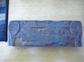 Vintage Wood &amp; Metal Printer Block Stamp - Pressed Steel Mfg Co - $34.65