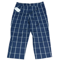 Time and Tru Womens Navy Blue Window Pane Print Capri Pants Women Size 1... - $14.99
