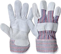 6 Pairs Safety Hot Mill Gloves, Medium Heat-Resistant Leather Canvas - £22.41 GBP