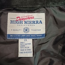 Authentic Dungarees High Sierra Men's Black Button-Up Leather Jacket Size 2X image 3