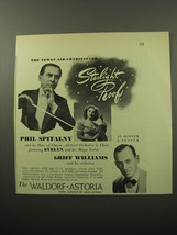 1950 The Waldorf-Astoria Hotel Ad - Phil Spitalny; Evelyn and Griff Williams - £14.65 GBP