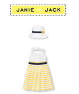 Janie and Jack baby girl &quot;Sunny Stroll&quot; Collection Dress/Hat 2 piece Set... - £58.38 GBP