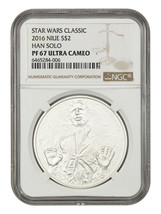 Niue: 2016 Star Wars Han Solo $2 NGC Proof 67 UCAM (With Box and COA) - £143.83 GBP