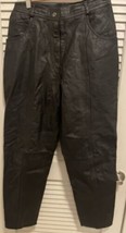 Vintage Women’s Black Leather Biker Pants Size 10 Lined Together - $25.99