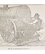 1903 Road Oiler &amp; Operator Wood Engraving Agriculture Farming Implements... - $368.75 MXN