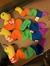 TY Beanie Babies, Lot of 3, Inch WORM and Teenie Beanie Inchworm - £54.50 GBP