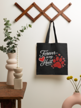 Dog Lover Tote Bag Paw Heart Design Forever In My Heart Pet Lover Reusab... - $14.80
