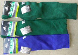 Adidas  Men&#39;s Climalite Green or Royal Blue 1 PAIR Soccer Socks Sz M - L - $13.99