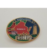 Virginia Oval Souvenir Enamel Lapel Hat Pin With Cardinal &amp; Lighthouse - €14,44 EUR