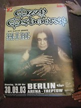 Ozzy Osbourne Affiche Noir Sabbath Lui Berlin Arena Treptow Osborne - £134.50 GBP