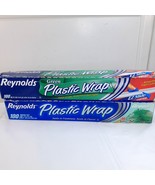 Vintage Reynolds Plastic Wrap Green set 2 boxes/rolls cling film ez slid... - $33.90 CAD